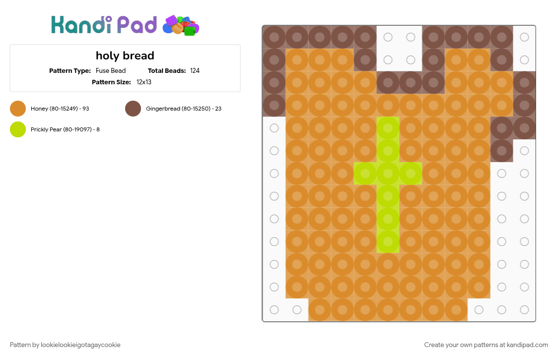 holy bread - Fuse Bead Pattern by lookielookieigotagaycookie on Kandi Pad - orange