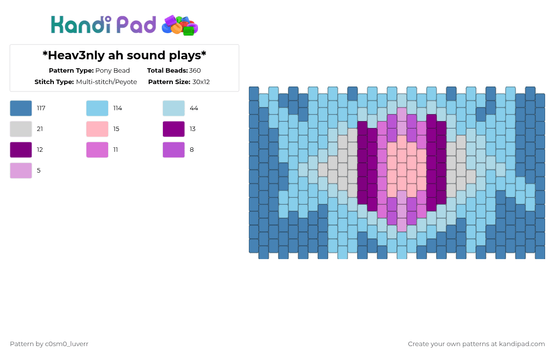 *Heav3nly ah sound plays* - Pony Bead Pattern by tr1p_m1ne_xp on Kandi Pad - light blue,blue,cotdshimmer,eyes,colors,meow