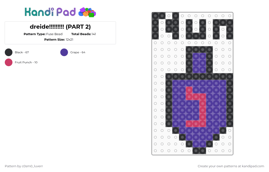 dreide!!!!!!!!! (PART 2) - Fuse Bead Pattern by tr1p_m1ne_xp on Kandi Pad - purple,cotdhanukkah2025,dreidel