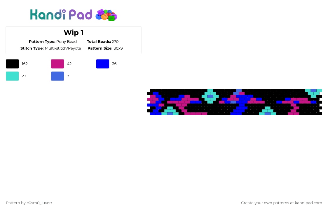 Weird mushrooms thingy - Pony Bead Pattern by tr1p_m1ne_xp on Kandi Pad - black,pink,purple,blue,mushroom