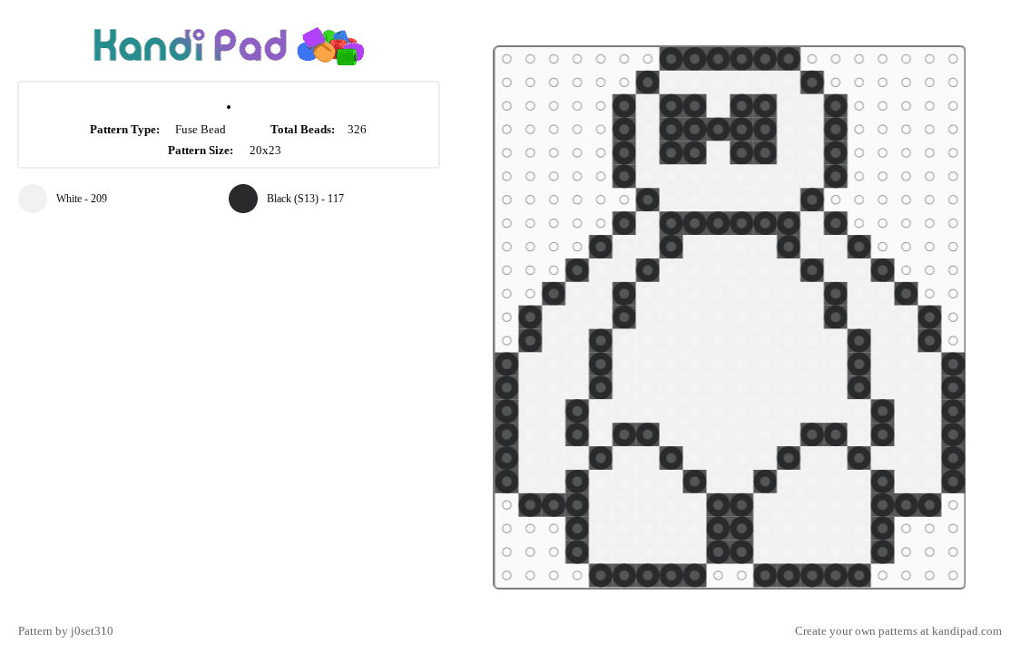 . - Fuse Bead Pattern by j0set310 on Kandi Pad - black,white