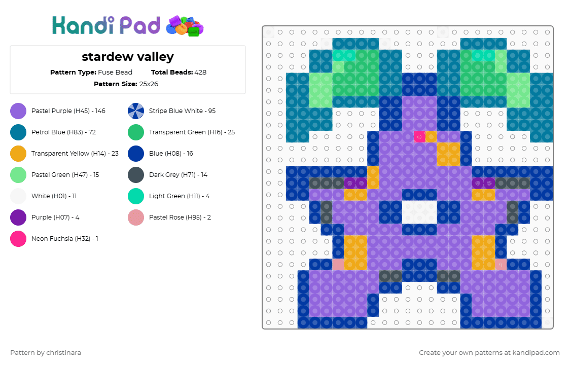stardew valley - Fuse Bead Pattern by christinara on Kandi Pad - blue,purple