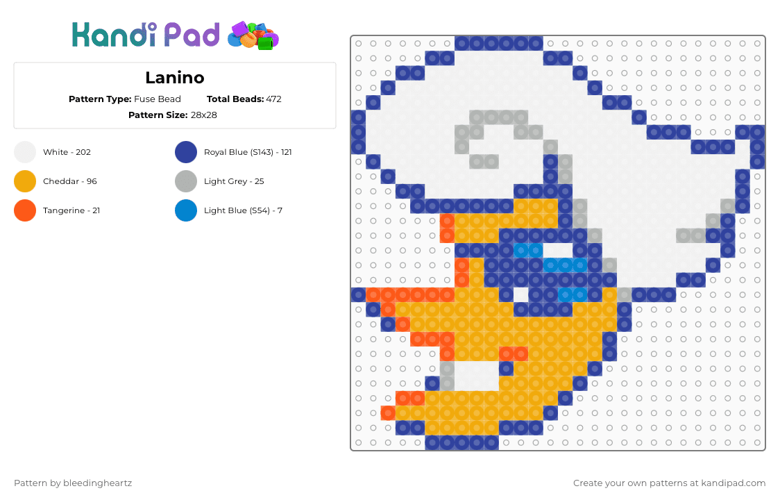Lanino - Fuse Bead Pattern by bleedingheartz on Kandi Pad - purple,orange,deltarune,video game,lanino
