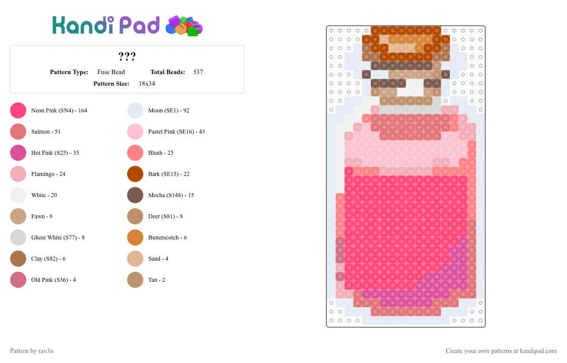 ??? - Fuse Bead Pattern by rav3n on Kandi Pad - red,pink