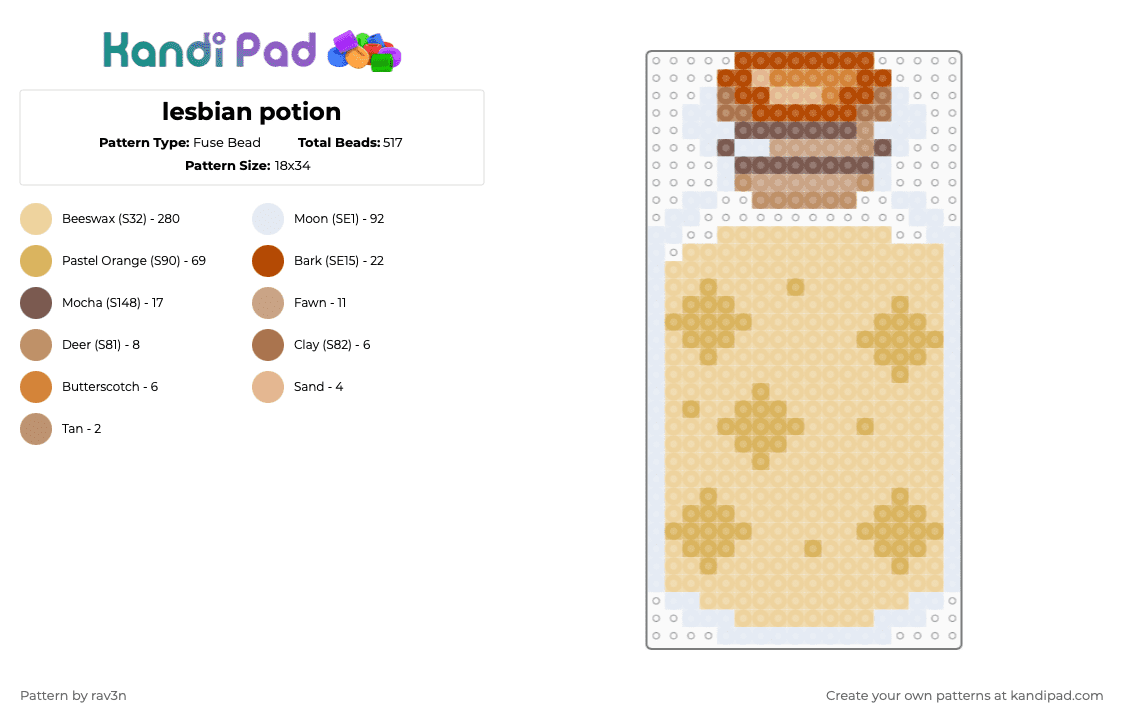 fairy dust - Fuse Bead Pattern by rav3n on Kandi Pad - beige