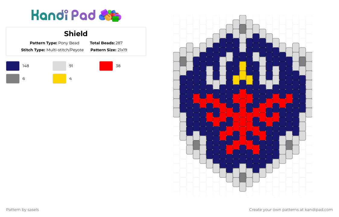 Shield - Pony Bead Pattern by sasels on Kandi Pad - purple,cotdshields