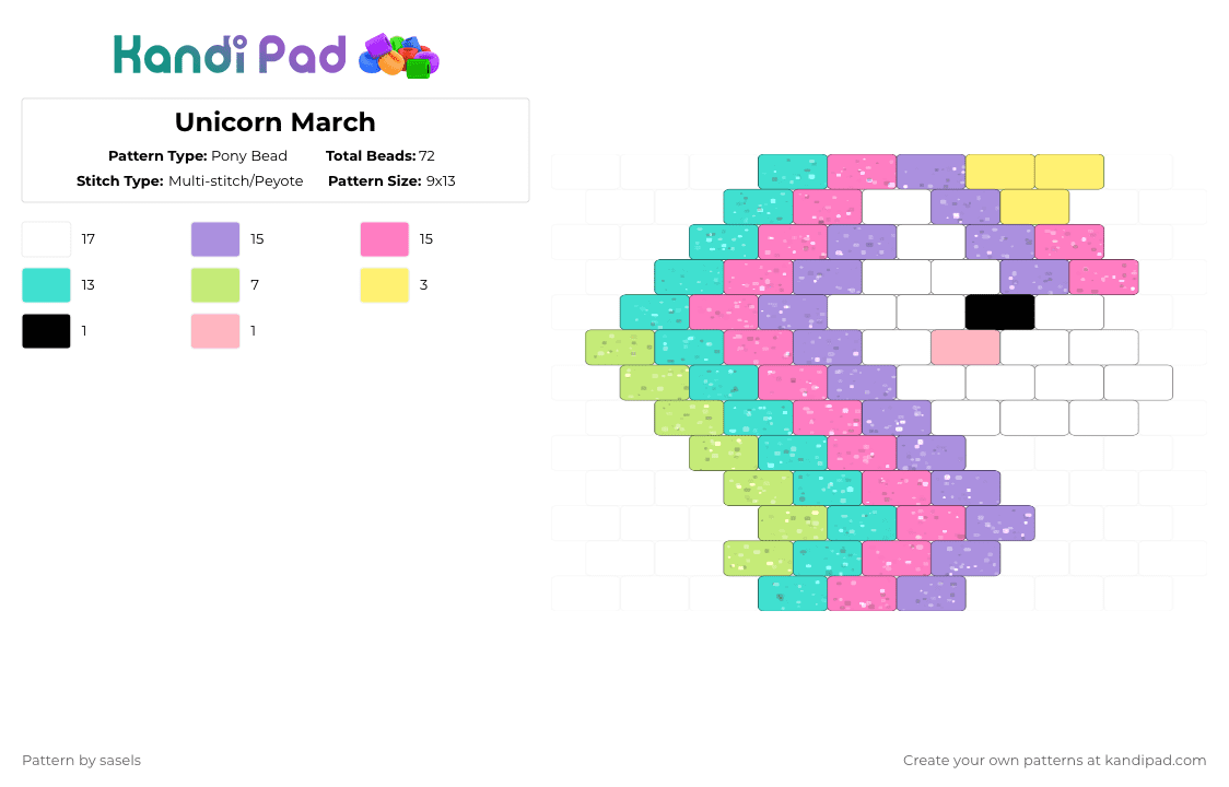 Unicorn March - Pony Bead Pattern by sasels on Kandi Pad - pink