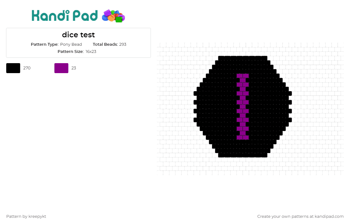 dice test - Pony Bead Pattern by kreepykt on Kandi Pad - dice,gaming,magenta,black