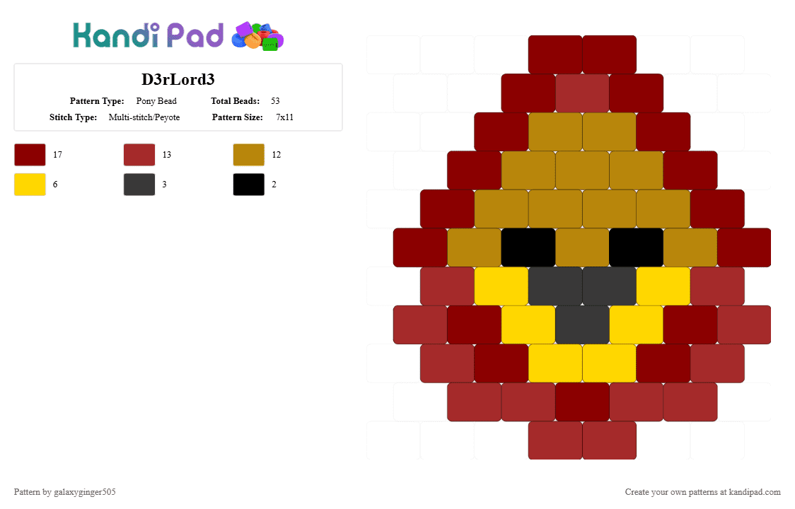 D3rLord3 - Pony Bead Pattern by galaxyginger505 on Kandi Pad - red,d3rlord3,sfawtde,dawtde