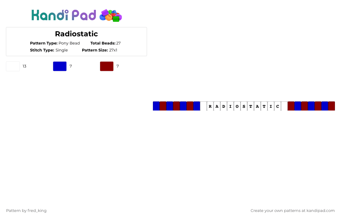 Radiostatic - Pony Bead Pattern by fred_king on Kandi Pad - purple,red,hazbin hotel,radiostatic,vox,alastor,ship name