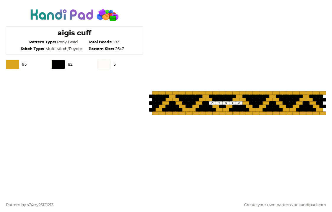 aigis cuff - Pony Bead Pattern by s74rry23121213 on Kandi Pad - aigis, orange, persona, persona 3