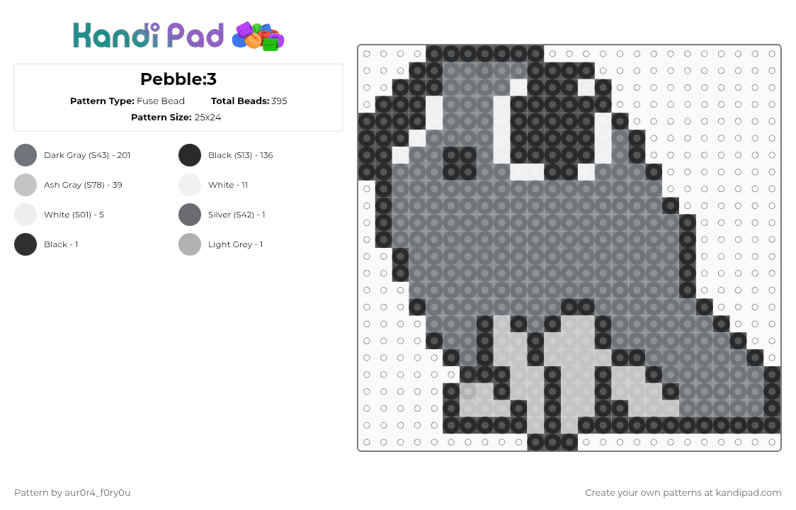 Pebble:3 Fuse Bead Pattern - Kandi Pad | Kandi Patterns, Fuse Bead ...