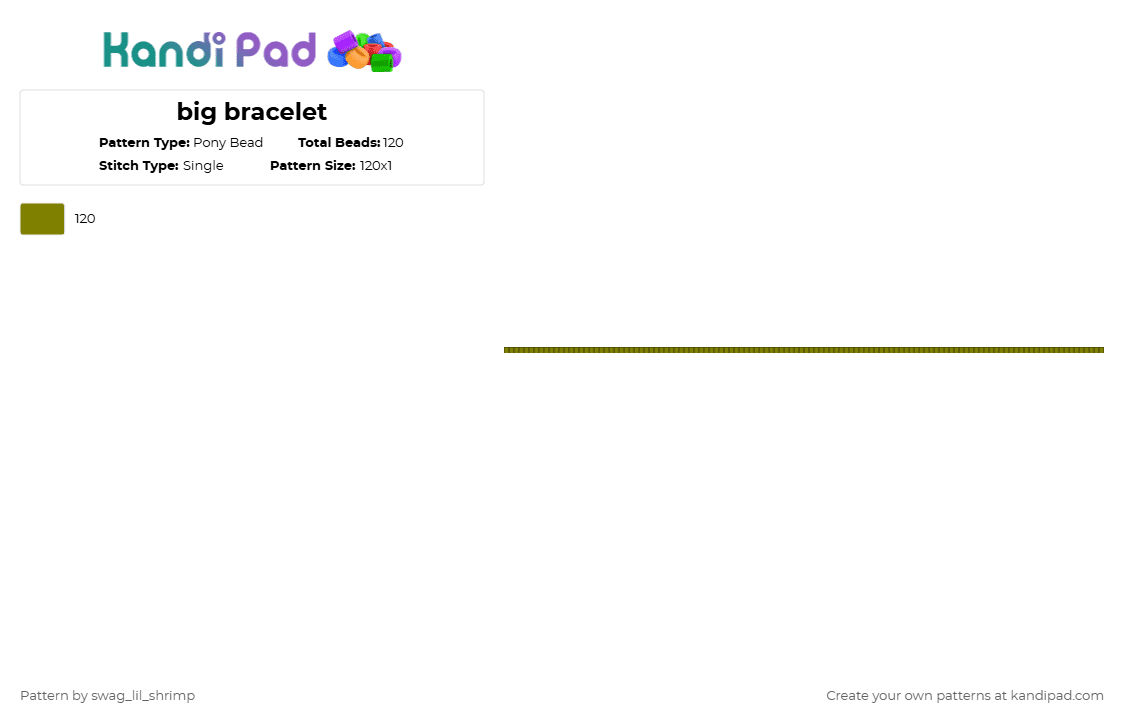 big bracelet - Pony Bead Pattern by swag_lil_shrimp on Kandi Pad - gold