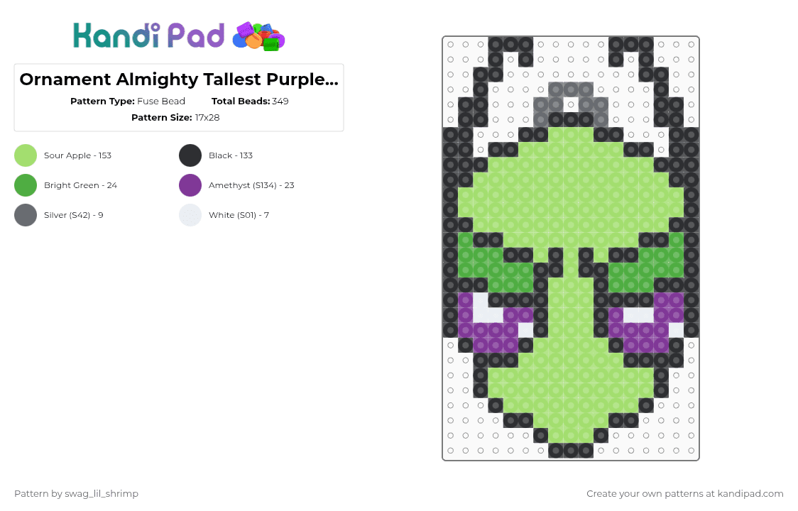 Ornament Almighty Tallest Purple (Expression 2) - Kandi Pad