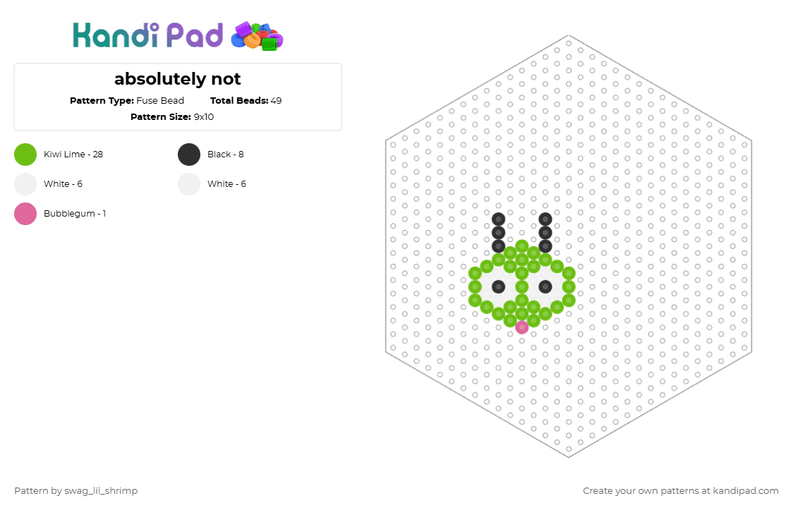 absolutely not - Fuse Bead Pattern by swag_lil_shrimp on Kandi Pad - green,gir,invader zim