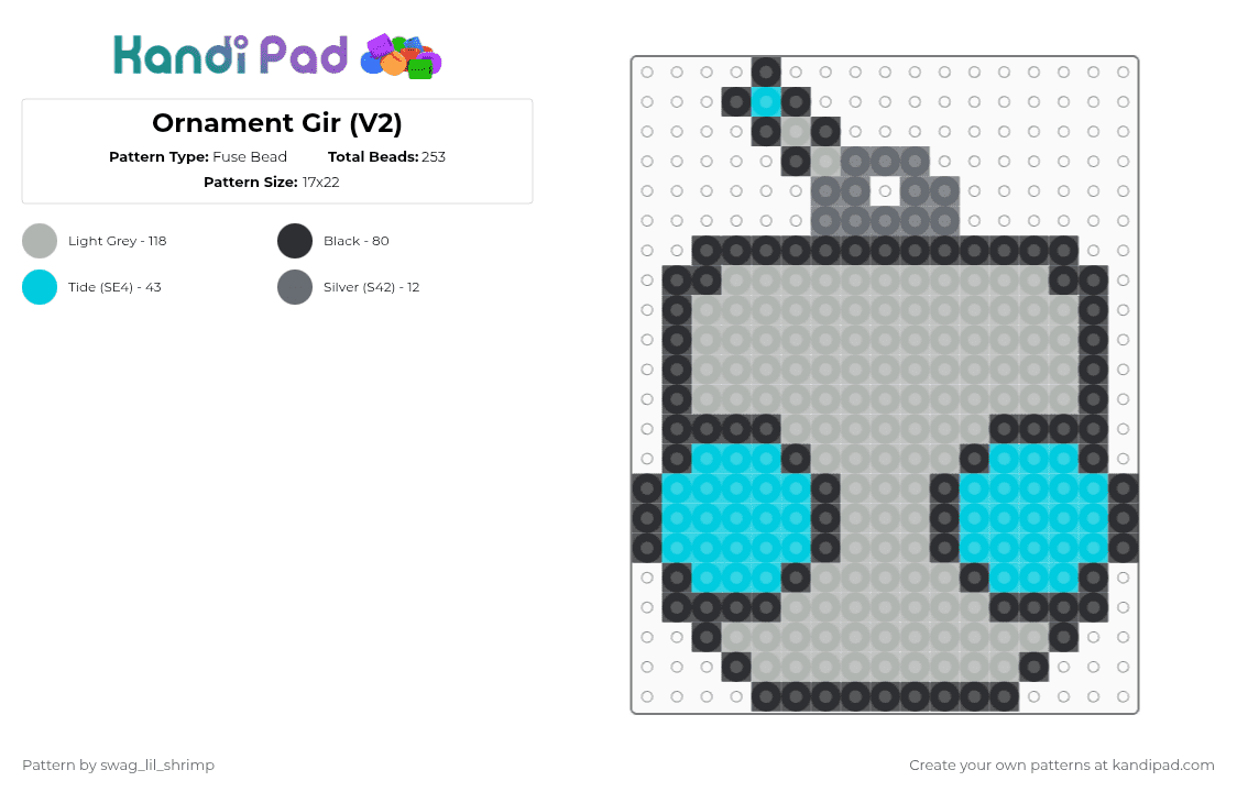 Ornament Gir (V2) - Fuse Bead Pattern by swag_lil_shrimp on Kandi Pad - beige