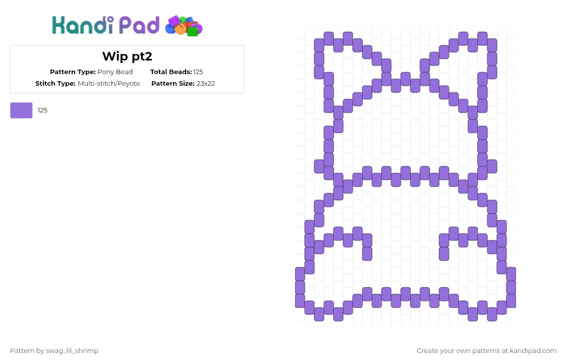 Wip pt2 - Pony Bead Pattern by swag_lil_shrimp on Kandi Pad - purple