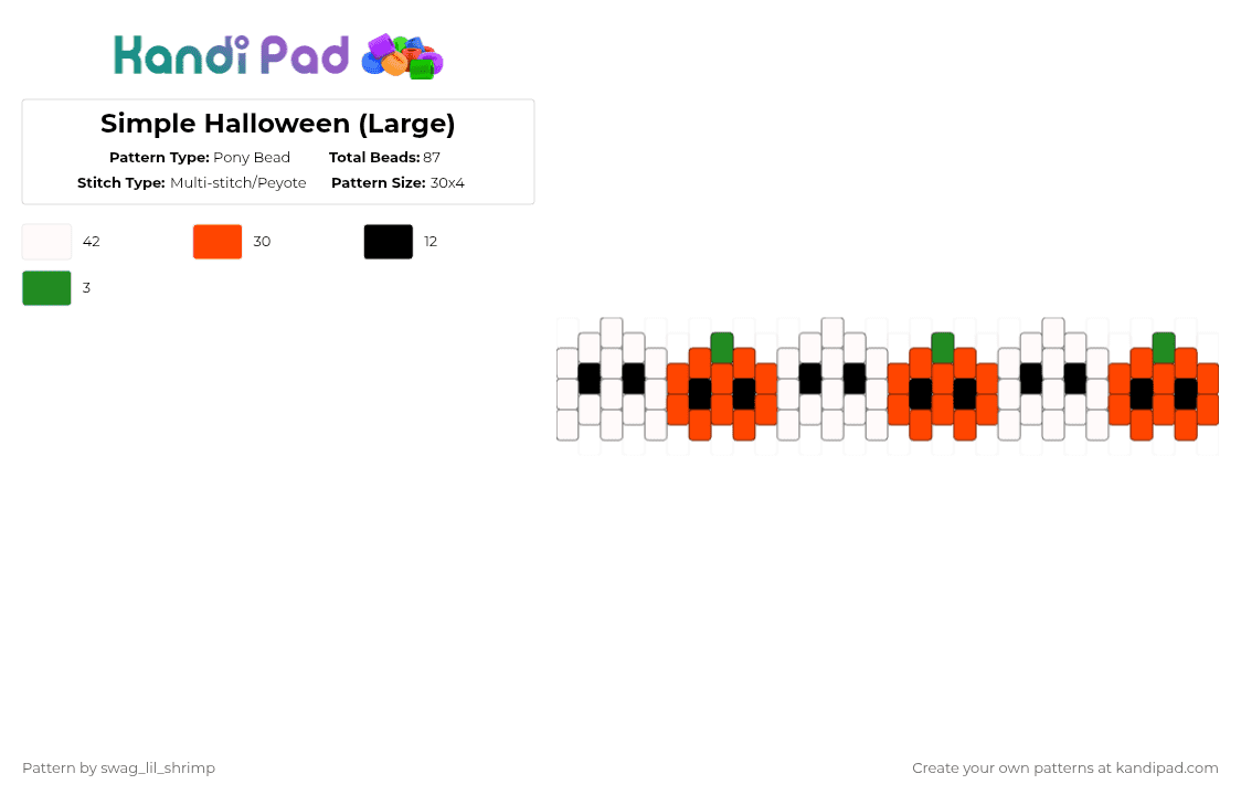 Simple Halloween - Pony Bead Pattern by swag_lil_shrimp on Kandi Pad - red
