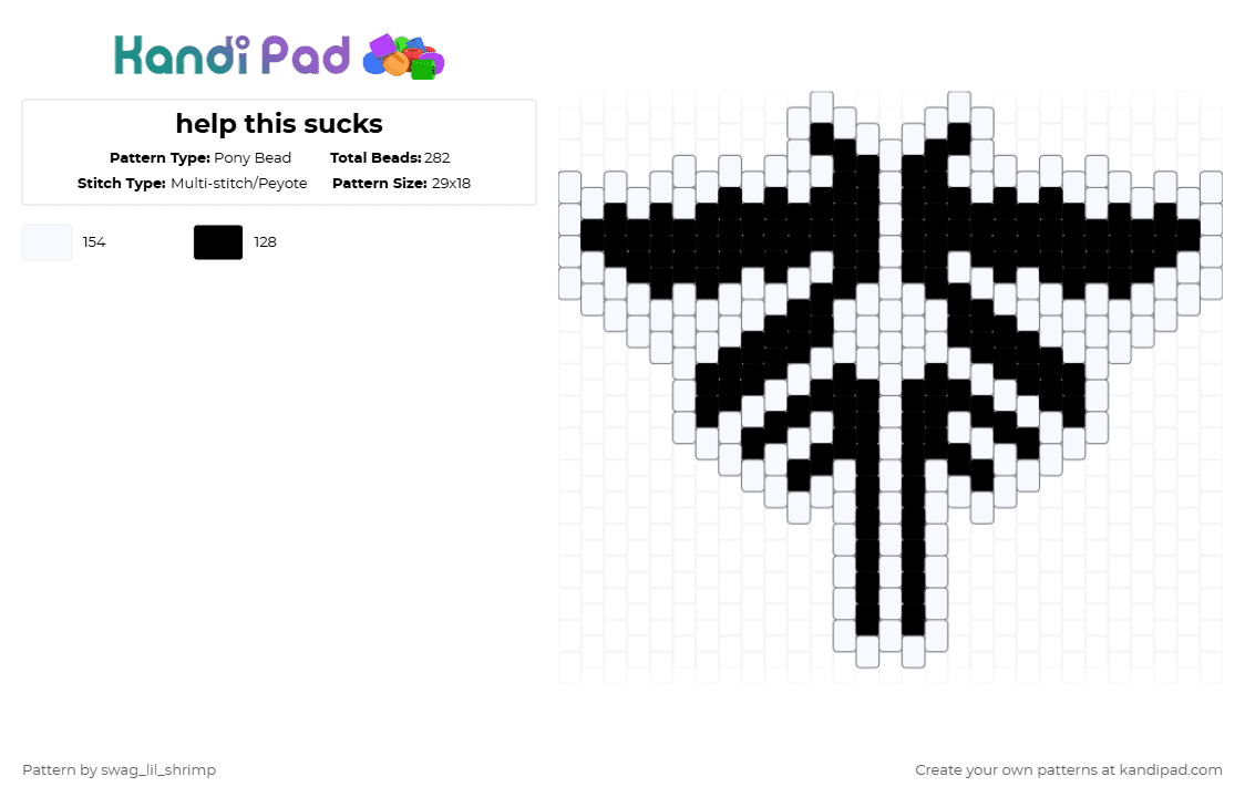 weeeee - Pony Bead Pattern by swag_lil_shrimp on Kandi Pad - black,white