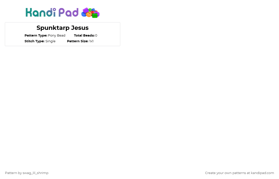 Spunktarp Jesus - Pony Bead Pattern by swag_lil_shrimp on Kandi Pad - 