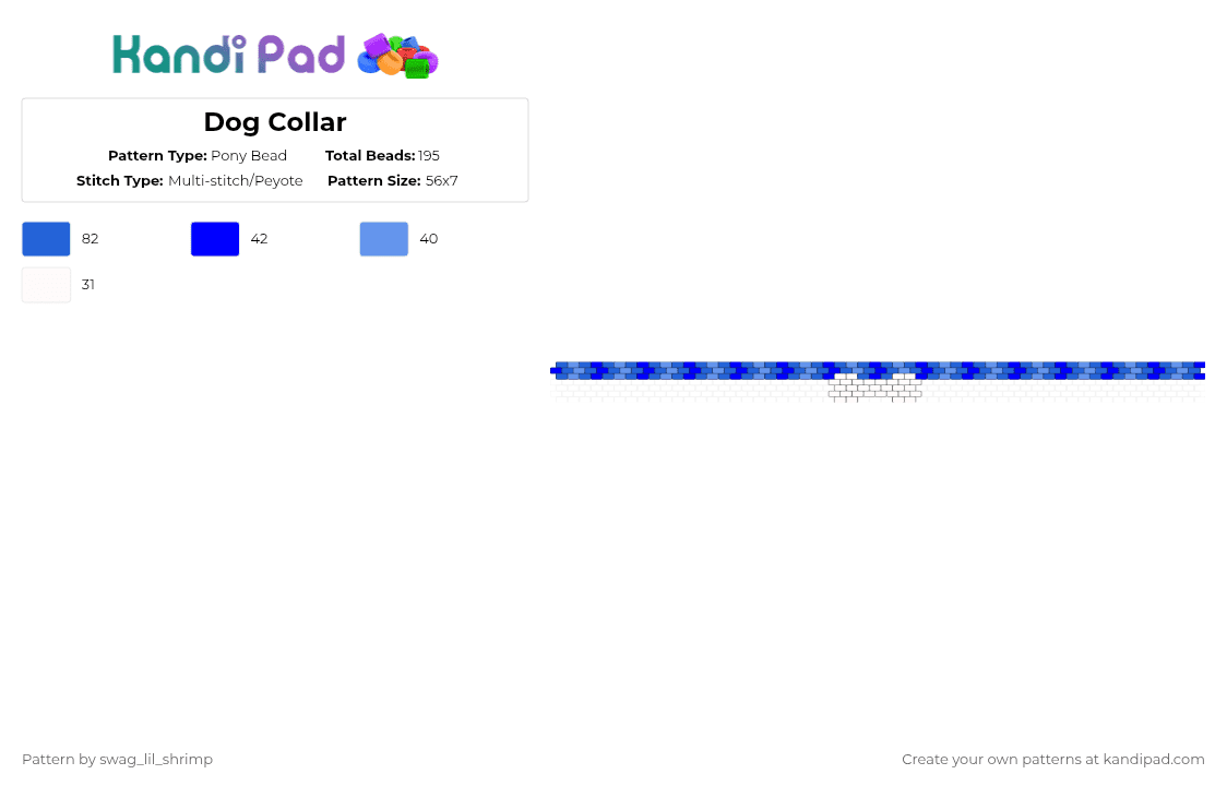 Dog Collar - Pony Bead Pattern by swag_lil_shrimp on Kandi Pad - blue