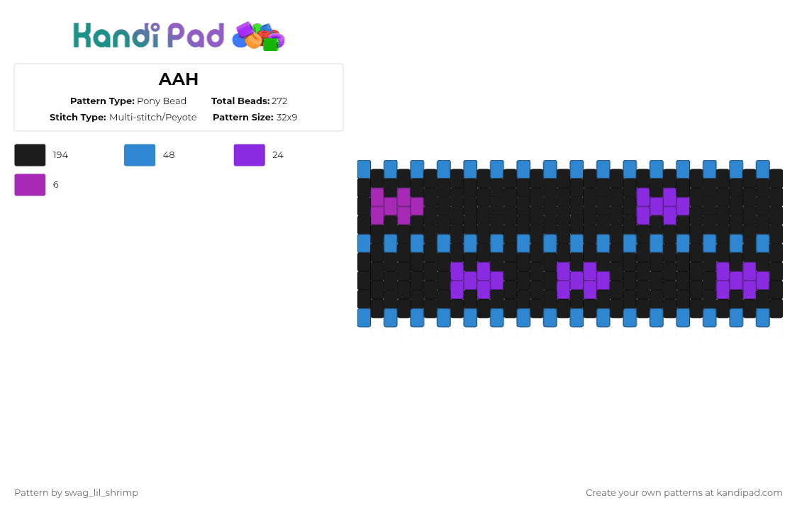 Midnight Motorist (V2) - Pony Bead Pattern by swag_lil_shrimp on Kandi Pad - black,light blue,fnaf,midnight motorist