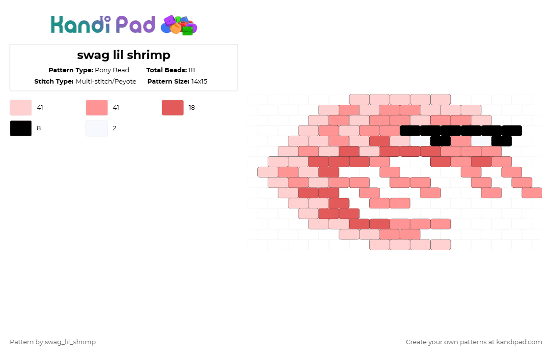 swag lil shrimp - Pony Bead Pattern by swag_lil_shrimp on Kandi Pad - beige