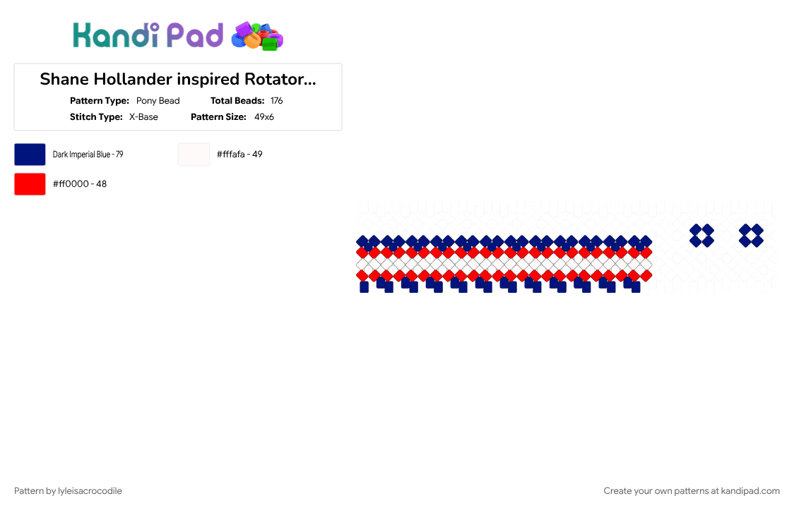Shane Hollander inspired Rotator pt1 - Pony Bead Pattern by lyleisacrocodile on Kandi Pad - purple, red