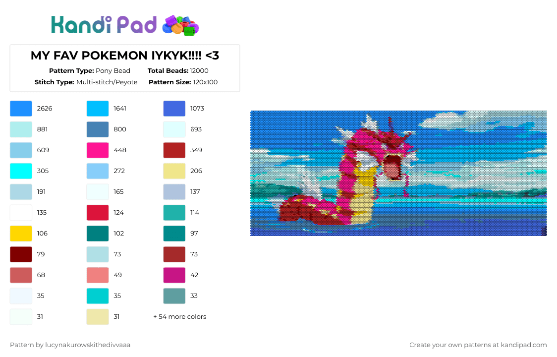 MY FAV POKEMON IYKYK!!!! - Pony Bead Pattern by lyleisacrocodile on Kandi Pad - blue, light blue