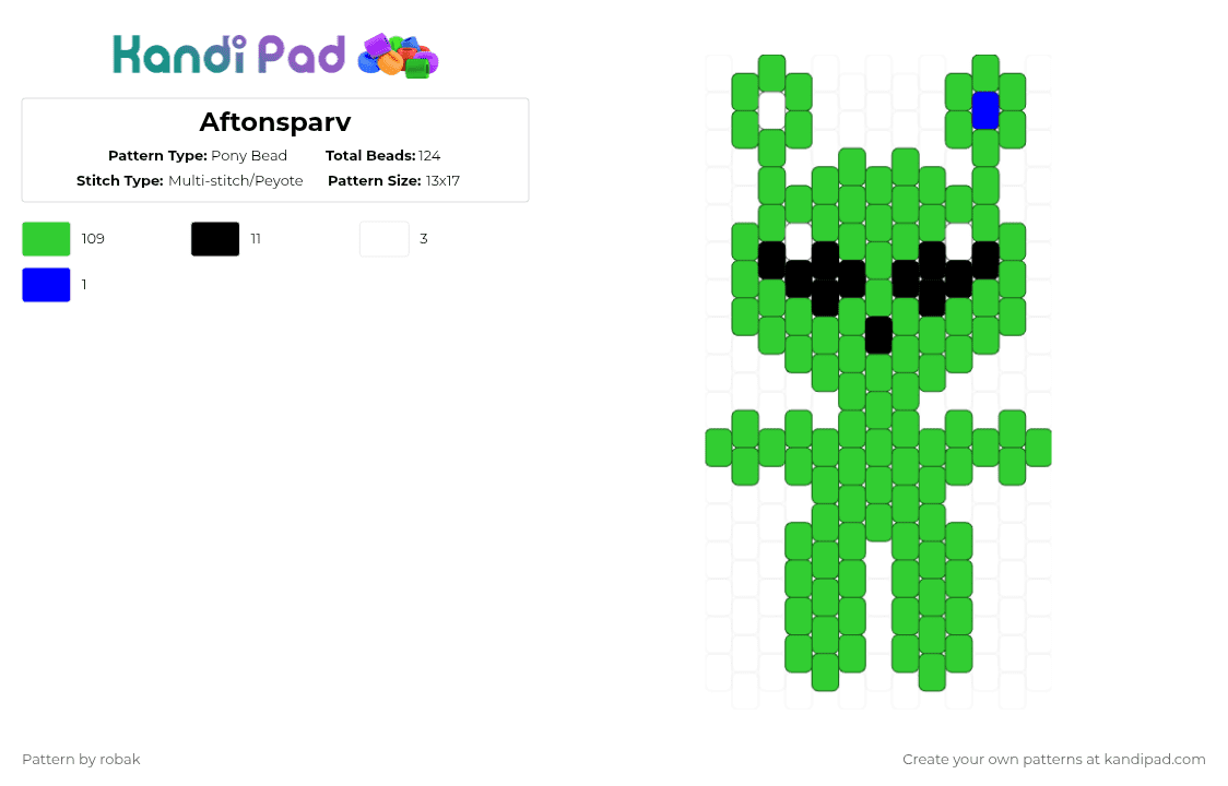 Aftonsparv - Pony Bead Pattern by robak on Kandi Pad - 