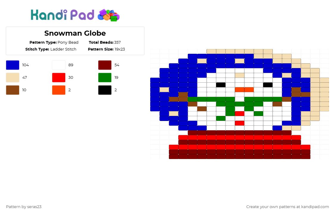 Snowman Globe - Pony Bead Pattern by seras23 on Kandi Pad - brown,purple