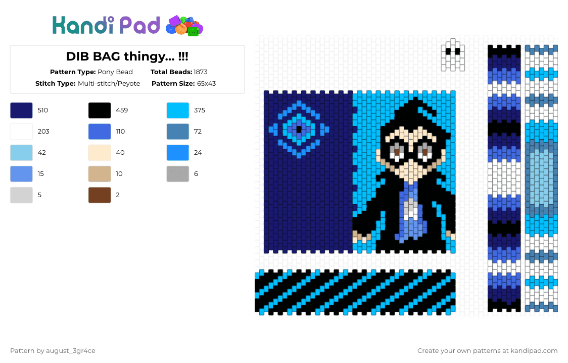 DIB BAG thingy… !!! - Pony Bead Pattern by august_3gr4ce on Kandi Pad - purple,light blue,dib membrane,invader zim,iz,dib