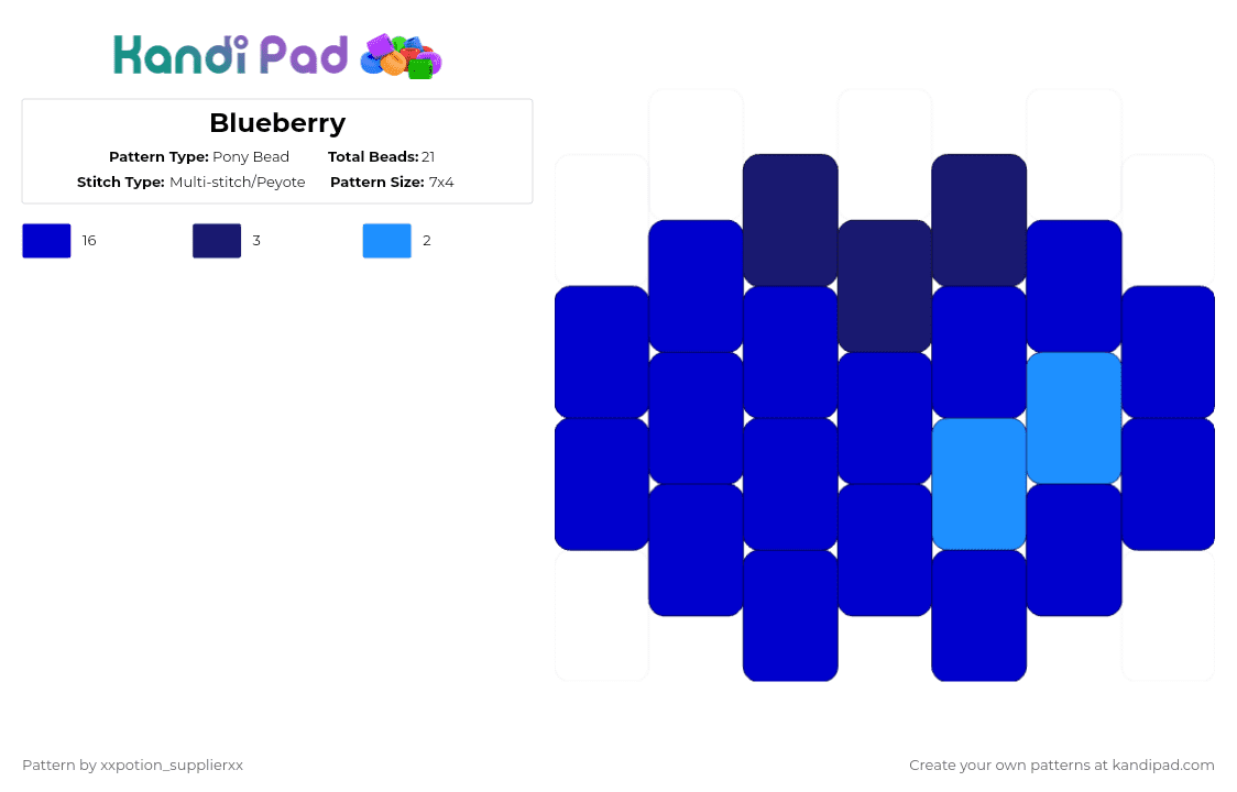 Blueberry - Pony Bead Pattern by xxpotion_supplierxx on Kandi Pad - purple