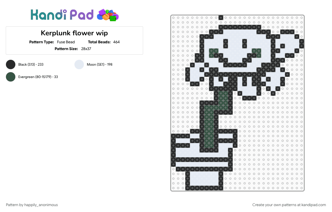 Kerplunk flower wip - Fuse Bead Pattern by happily_anonimous on Kandi Pad - 