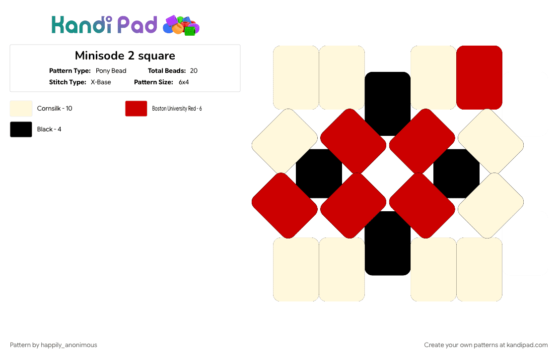 Minisode 2 square - Pony Bead Pattern by happily_anonimous on Kandi Pad - album cover, beige, black, kpop, music, red, tomorrow x together, txt, white
