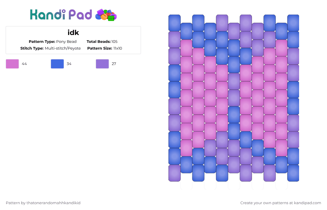 BTS charm thingy :D Pony Bead Pattern - Kandi Pad | Kandi Patterns ...