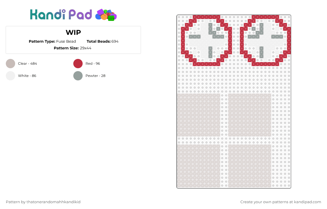 3d skz lightstick (compass) - Fuse Bead Pattern by happily_anonimous on Kandi Pad - beige,red,white,gray,skz,kpop,music,3d,stray kids