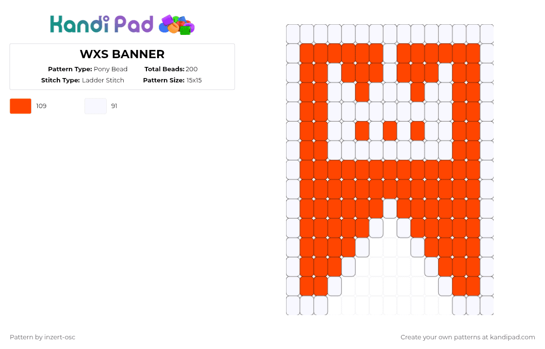 WXS BANNER - Pony Bead Pattern by -_akun0sys- on Kandi Pad - white,red,pjsk,wxs,wonderlands x showtime