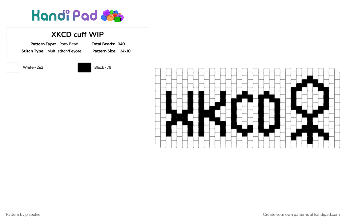 XKCD cuff !! - Pony Bead Pattern by pizookie on Kandi Pad - comic, comics, cotdcomics, stick figures, webcomic, webcomics, white, xkcd