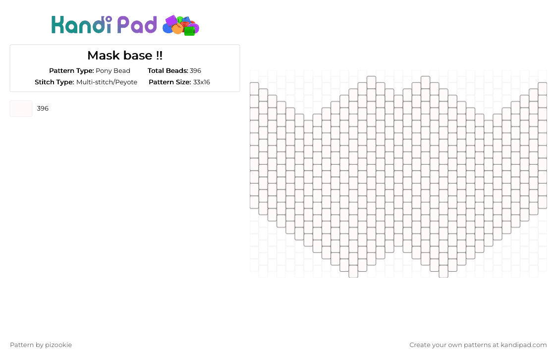 Mask base !! - Pony Bead Pattern by pizookie on Kandi Pad - white,masks,mask,base,free to use,free to remix,remix