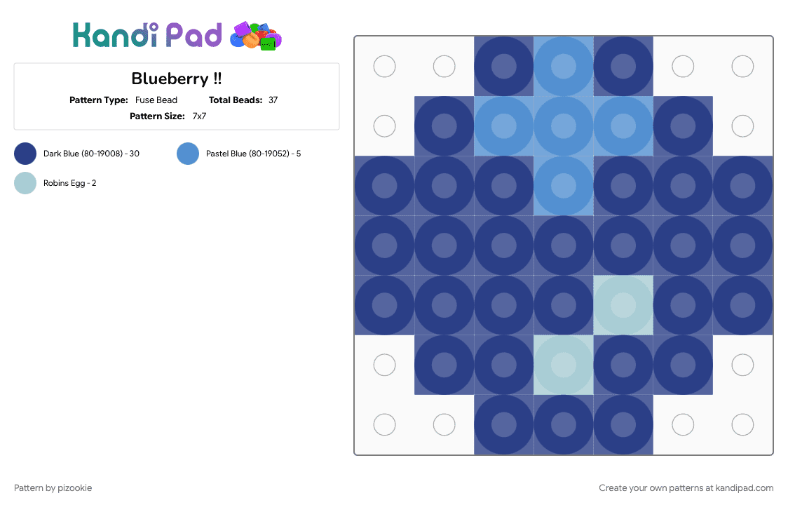Blueberry !! - Fuse Bead Pattern by pizookie on Kandi Pad - blue, colorful, cotdsuperfoods, food, fruit, fruits, sweet
