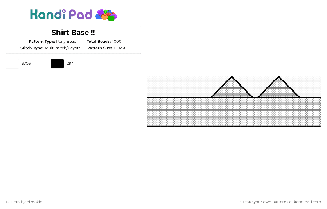 Shirt Base !! - Pony Bead Pattern by pizookie on Kandi Pad - white,free to use,free to remix,remix,shirt,clothes