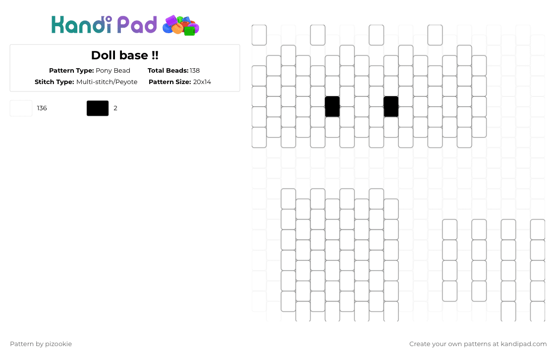 Doll base !! - Pony Bead Pattern by pizookie on Kandi Pad - white,doll,base,free to use,remix