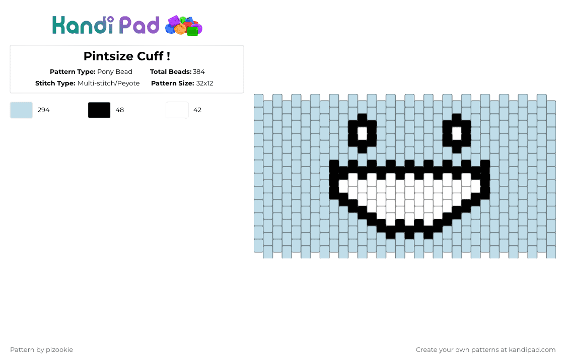 Pintsize Cuff ! - Pony Bead Pattern by pizookie on Kandi Pad - light blue,pintsize,blue,multistitch,cuff,questionable content,jeph jacques,webcomic,2000s