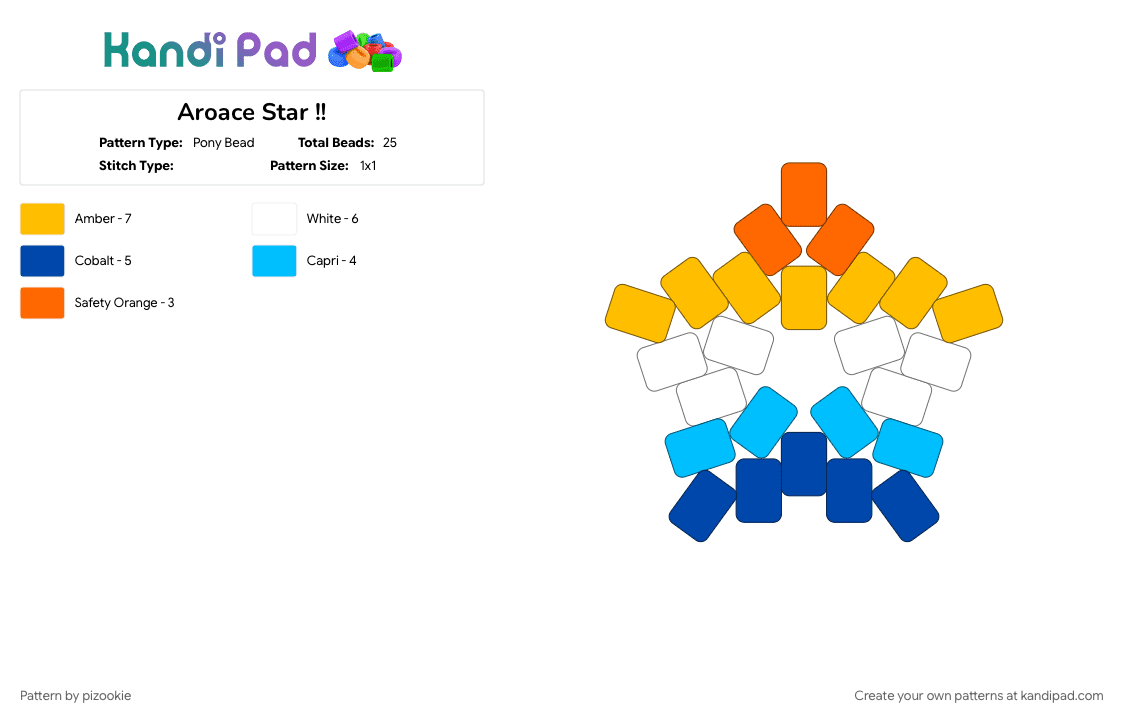 Aroace Star !! - Pony Bead Pattern by pizookie on Kandi Pad - 