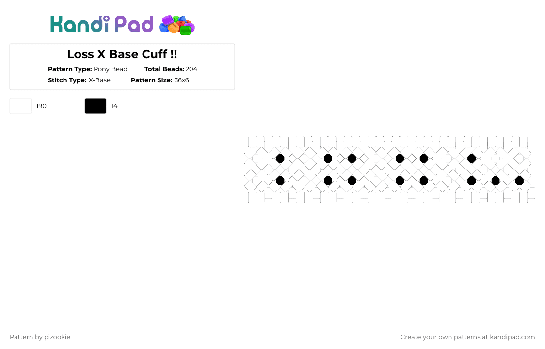 Loss X Base Cuff !! - Pony Bead Pattern by pizookie on Kandi Pad - white,cotdviraltrends,x base,black,loss,meme,memes,ctrlaltdelete