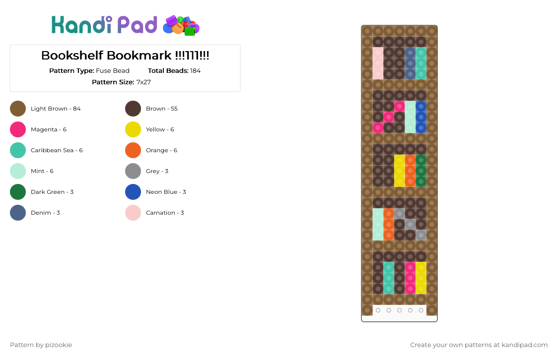 Bookshelf Bookmark !!!111!!! - Fuse Bead Pattern by pizookie on Kandi Pad - tan,brown,cotdbookfair,bookshelf,books,book,bookmark,literary,literature,shelf