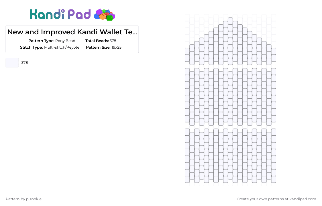 New and Improved Kandi Wallet Template !! - Pony Bead Pattern by pizookie on Kandi Pad - white,wallet,base,free to remix,free to use,remix,peyote,bag
