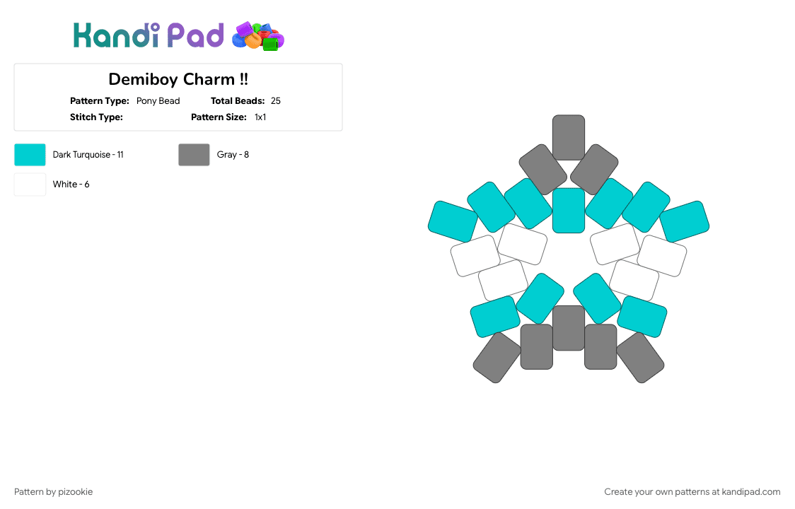 Demiboy Star !! :D - Pony Bead Pattern by pizookie on Kandi Pad - demi, demiboy, flags, lgbt, lgbtq, love, pride, stars