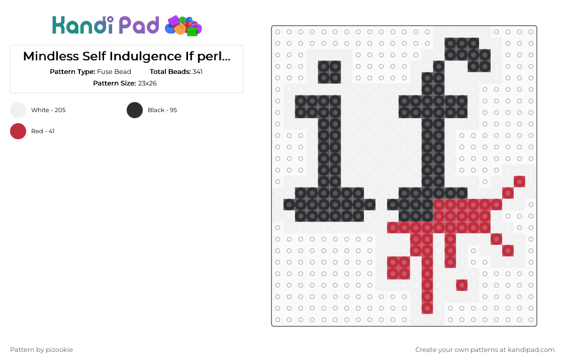 Mindless Self Indulgence If perler necklace charm - Fuse Bead Pattern by pizookie on Kandi Pad - white,bands,if,red,msi,mindless self indulgence,album,black